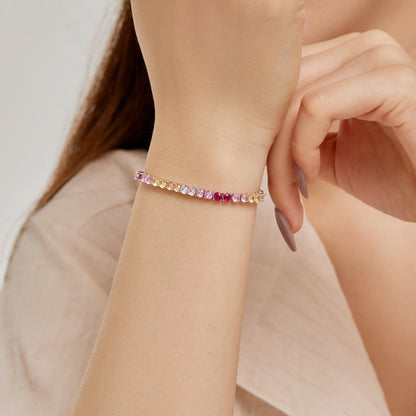 [Elite]Radiant Colorful Round Cut Tennis Bracelet