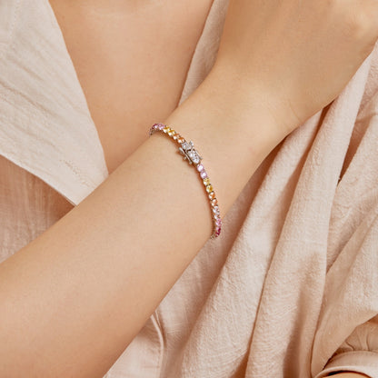 [Elite]Radiant Colorful Round Cut Tennis Bracelet