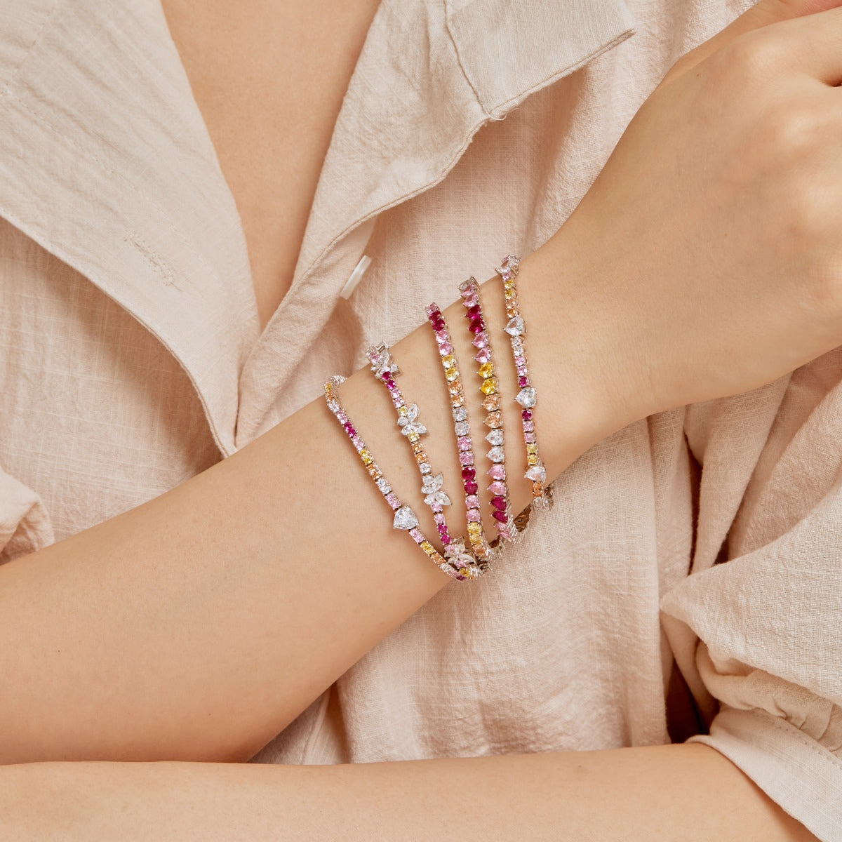 [Elite]Radiant Colorful Round Cut Tennis Bracelet