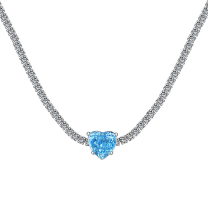 [Elite]2.0 Carat Sparkling Tennis Heart Cut Necklace