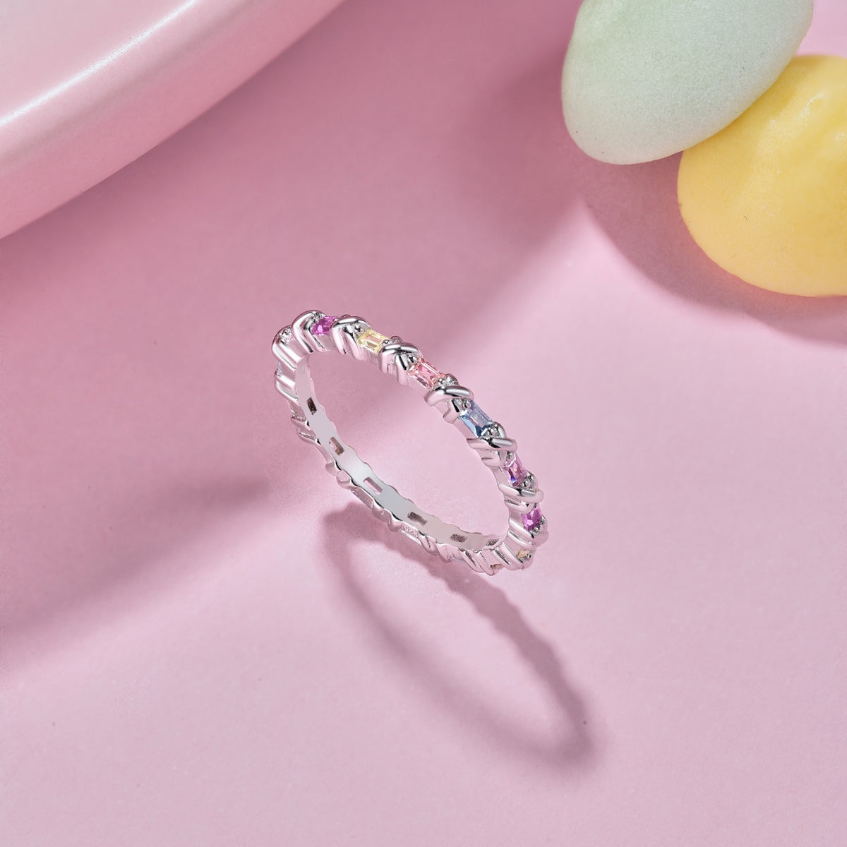 [Elite]Charming Colorful Round Cut Daily Ring