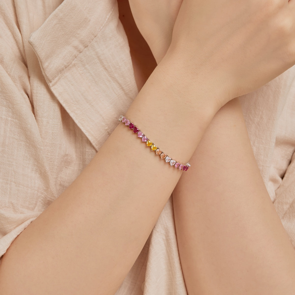 [Elite]Luxurious Colorful Romantic Heart Shape Lover Bracelet