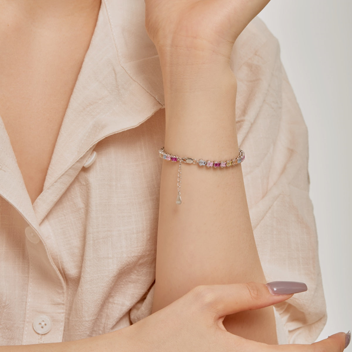[Elite]Delicate Colorful Emerald Cut Party Bracelet