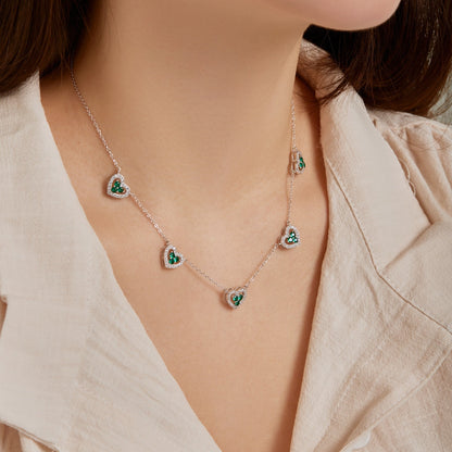 [Elite]Sparkling Five Heart Necklace