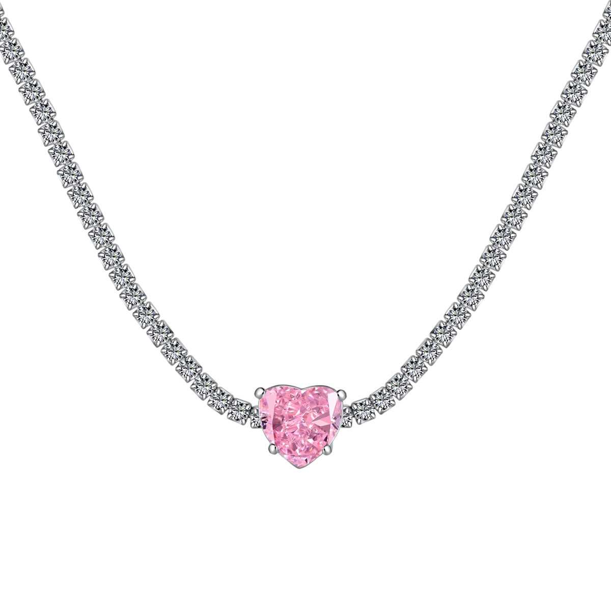 [Elite]2.0 Carat Sparkling Tennis Heart Cut Necklace