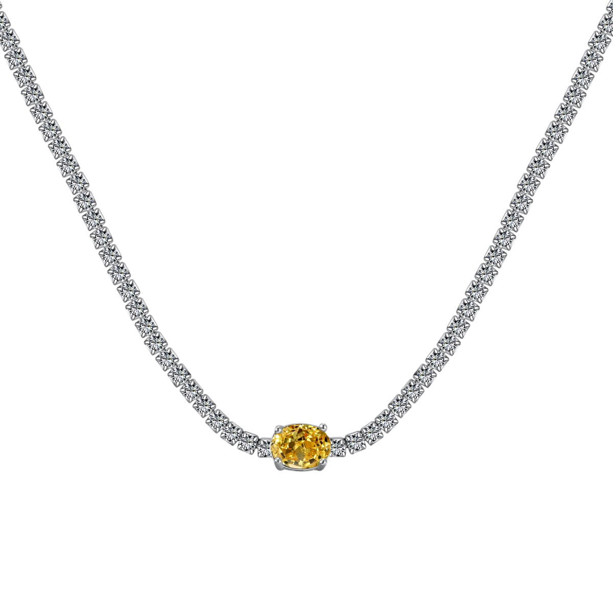 [Elite]1.0 Carat Shining Oval Cut Necklace