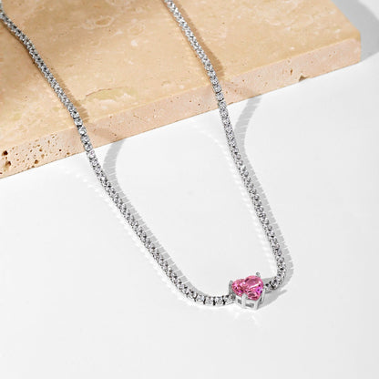 [Elite]2.0 Carat Sparkling Tennis Heart Cut Necklace