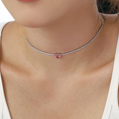 [Elite]2.0 Carat Sparkling Tennis Heart Cut Necklace