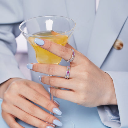 [Elite]Splashy Ornate Emerald Cut Cocktail Ring