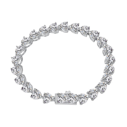 [Elite]0.75 Carat Elegant Romantic Heart Shape Lover Bracelet
