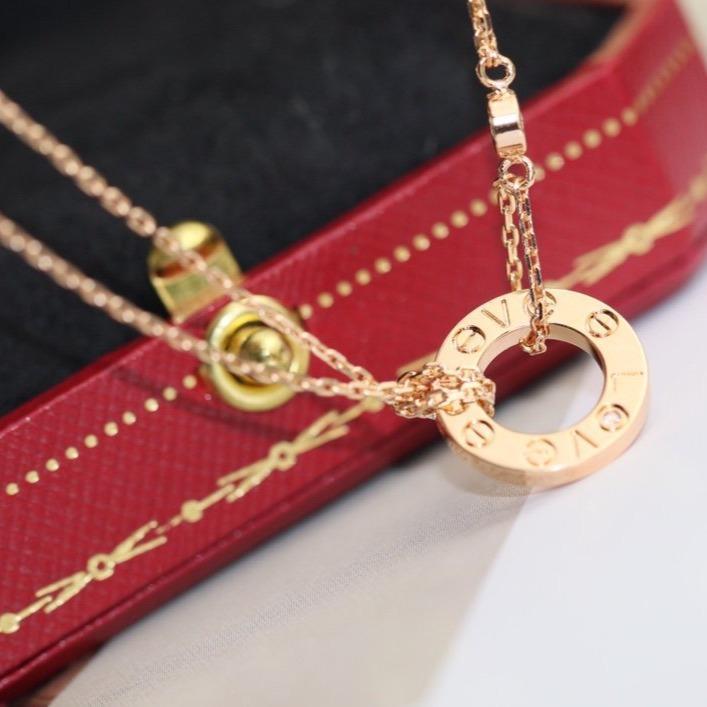 [Elite]LOVE NECKLACE ADJUSTABLE ROSE GOLD 2 DIAMOND