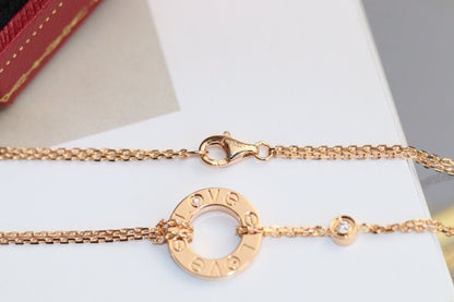 [Elite]LOVE NECKLACE ADJUSTABLE ROSE GOLD 2 DIAMOND