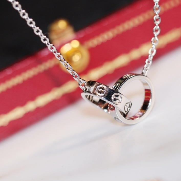 [Elite]LOVE NECKLACE PINK GOLD AND SILVER