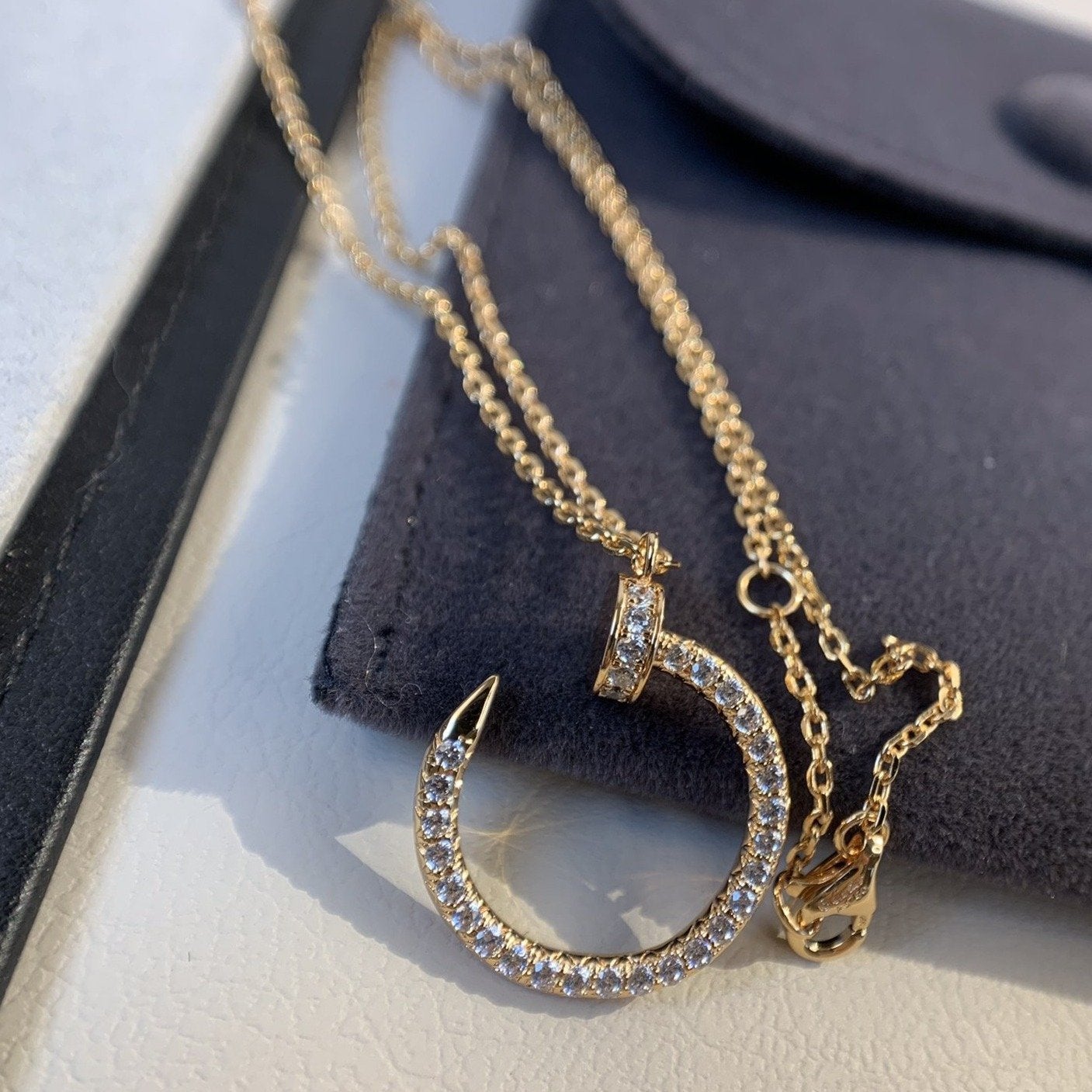 [Elite]JUSTE NECKLACE PINK GOLD DIAMONDS