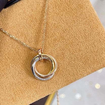[Elite]TRINITY NECKLACE SILVER GOLD PINK GOLD DIAMONDS