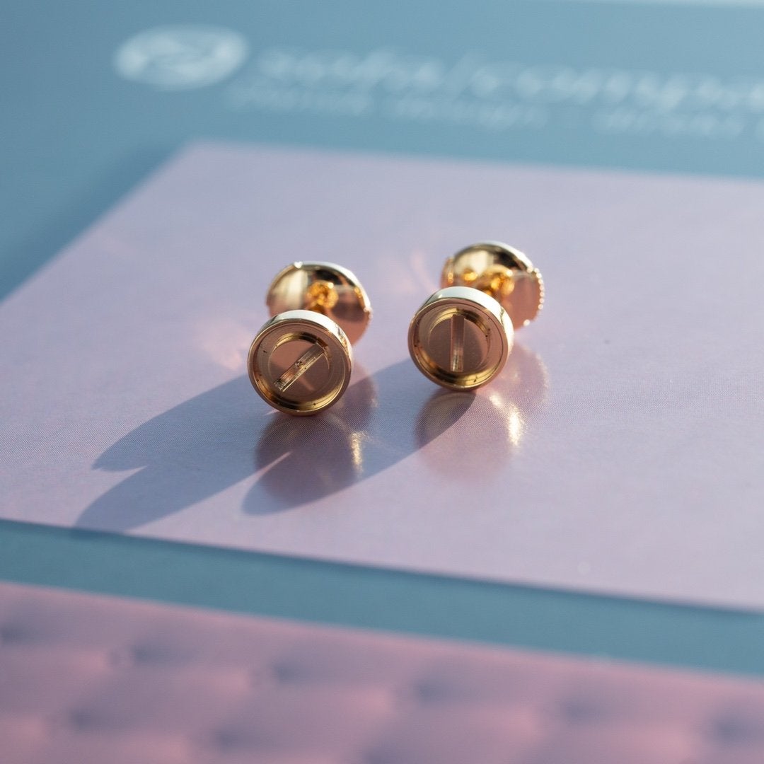 [Elite]LOVE EARRINGS PINK GOLD 10MM