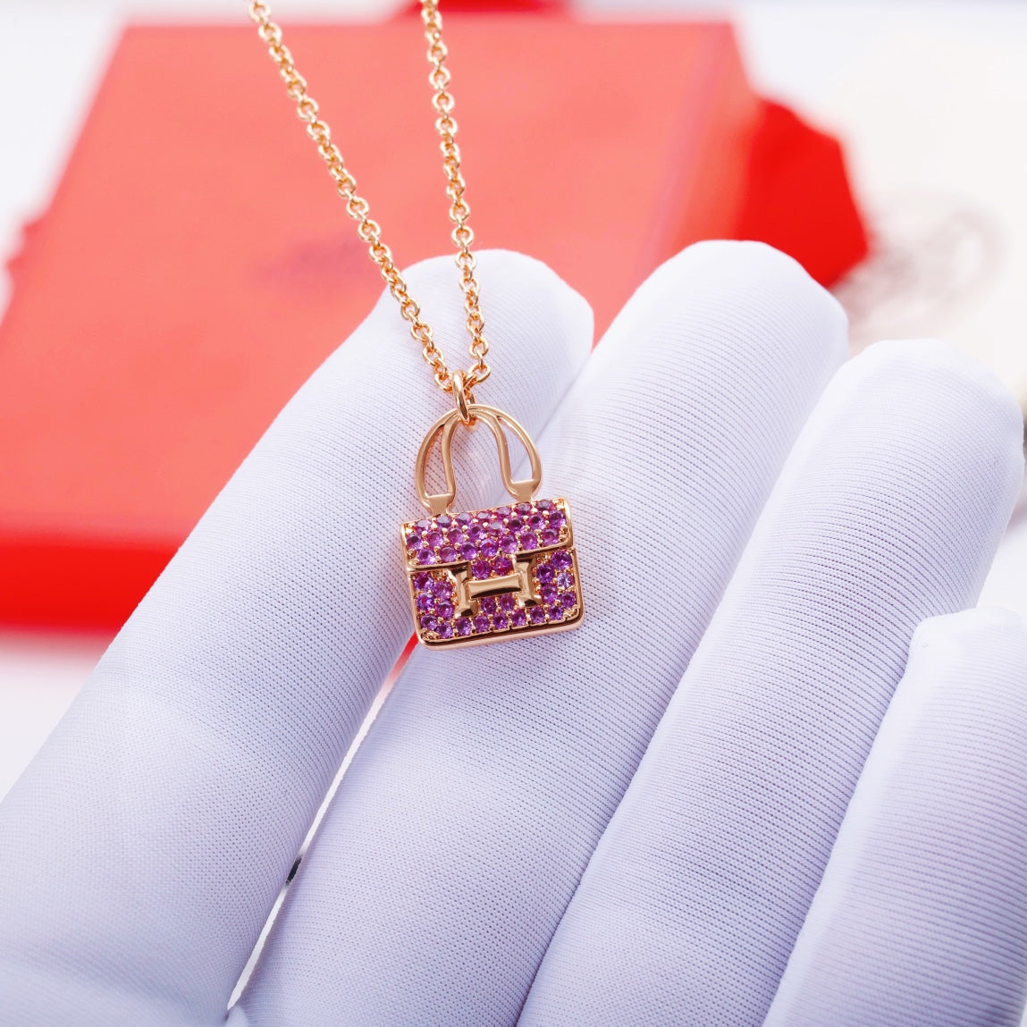 [Elite]CONSTANCE PEDANT PURPLE DIAMOND NECKLACE