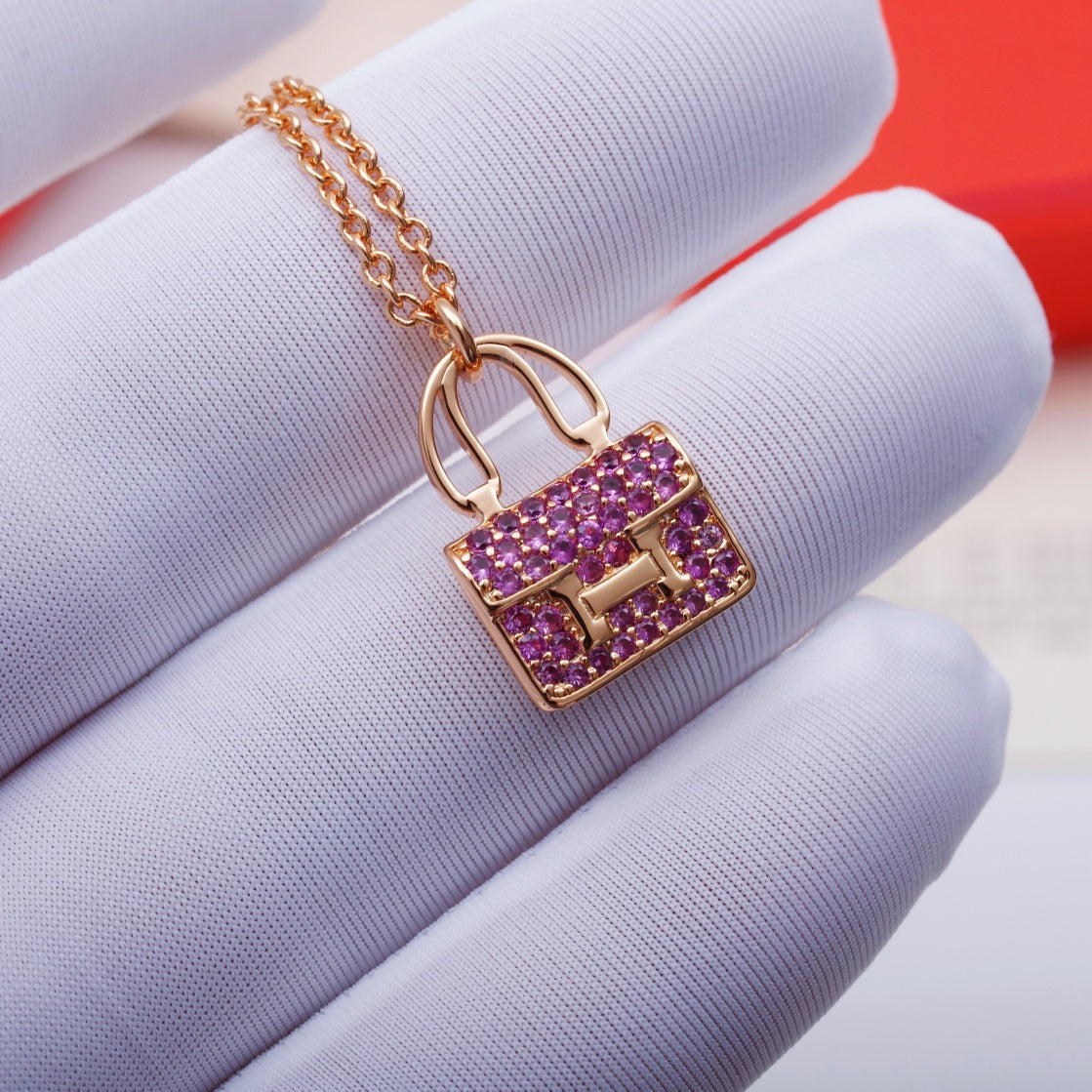 [Elite]CONSTANCE PEDANT PURPLE DIAMOND NECKLACE