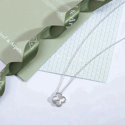 [Elite]CLOVER  15MM DIAMOND LASER NECKLACE SILVER