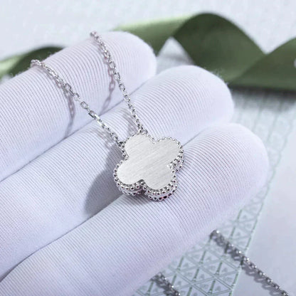 [Elite]CLOVER  15MM DIAMOND LASER NECKLACE SILVER