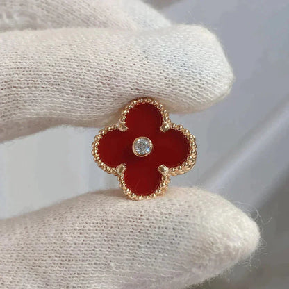 [Elite]CLOVER MEDIUM 1 MOTIFS CARNELIAN  DIAMOND earrings