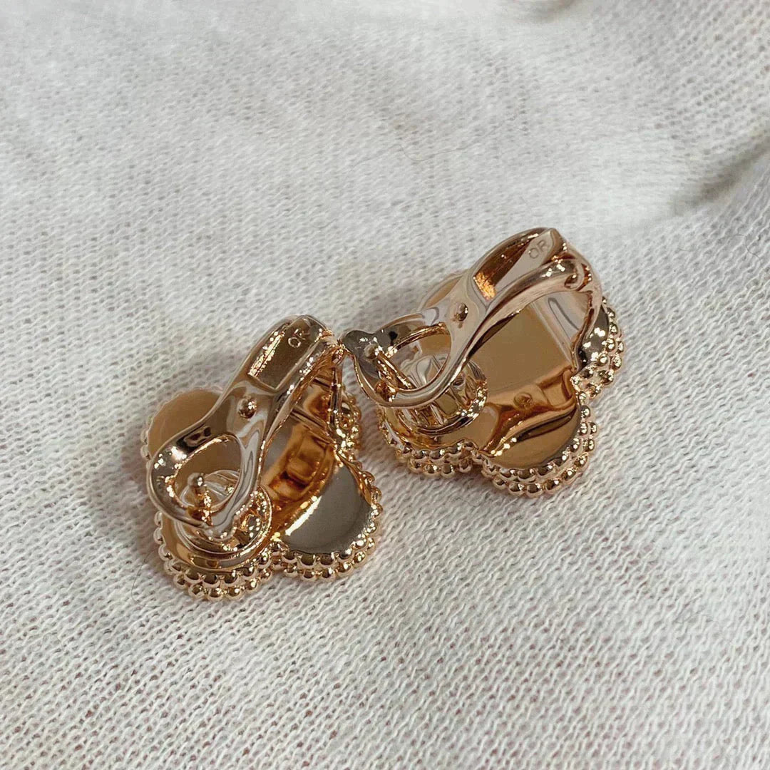 [Elite]CLOVER MEDIUM 1 MOTIFS CARNELIAN  DIAMOND earrings