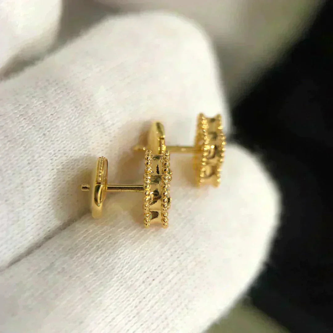 [Elite]CLOVER MINI 9.5MM MALACHITE  EARRINGS