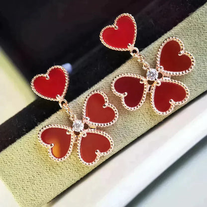 [Elite]SWEET CLOVER CARNELIAN EARRINGS