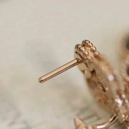 [Elite]CLOVER MEDIUM 1 MOTIFS FUll DIAMOND EARRINGS
