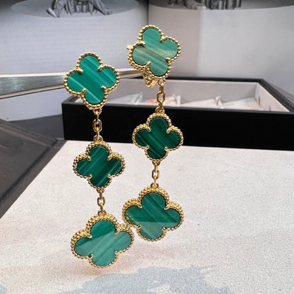 [Elite]CLOVER MALACHITE 3 MOTIFS GOLD