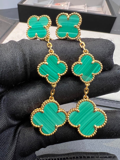 [Elite]CLOVER MALACHITE 3 MOTIFS GOLD