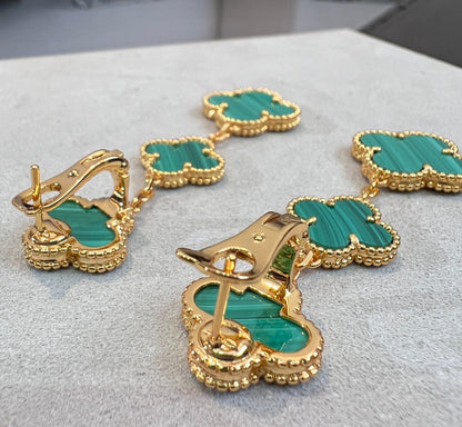 [Elite]CLOVER MALACHITE 3 MOTIFS GOLD