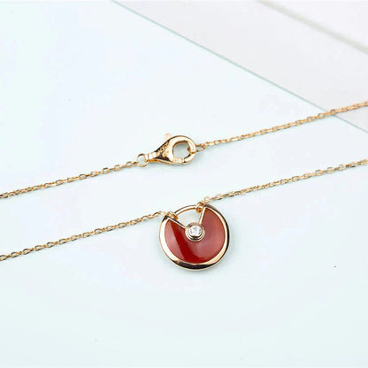 [Elite]AMULETTE GOLD CARNELIAN ONYX NECKLACE