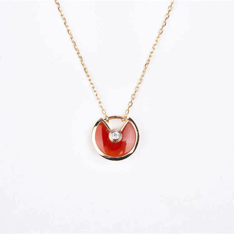 [Elite]AMULETTE GOLD CARNELIAN ONYX NECKLACE