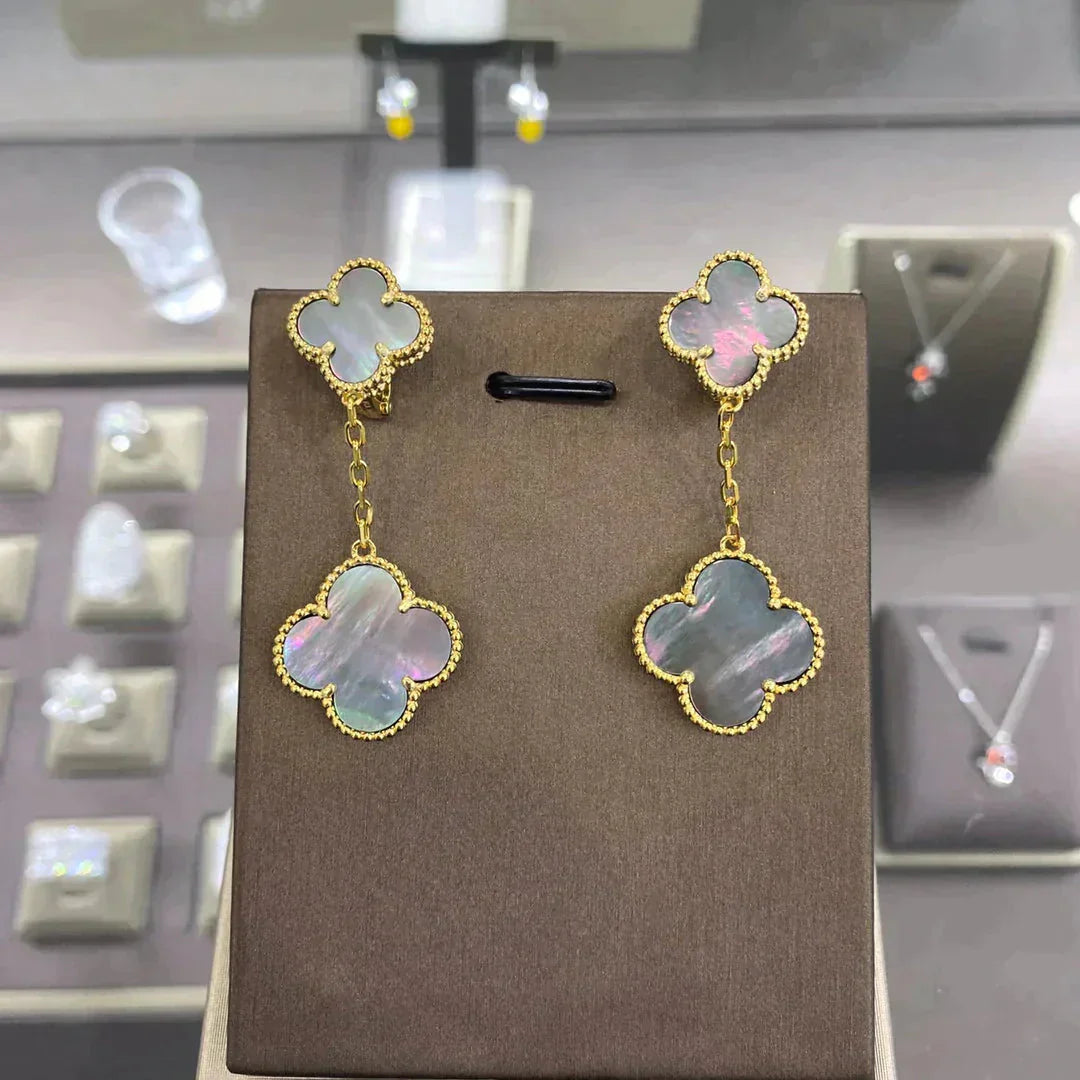 [Elite]CLOVER 2 MOTIFS  EARRINGS (MULTIPLE CHOICESC