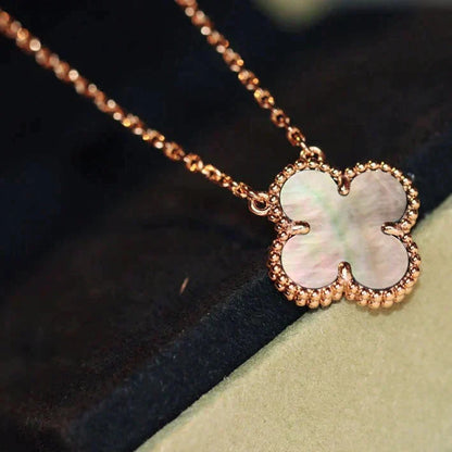 [Elite]CLOVER 15MM  GRAY MOTHER OF PEARL NECKLACE