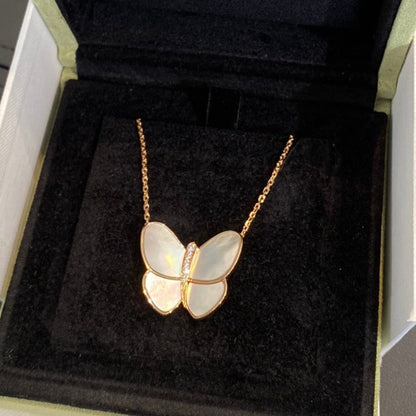 [Elite]BUTTERFLY GOLD MOP DIAMOND NECKLACE