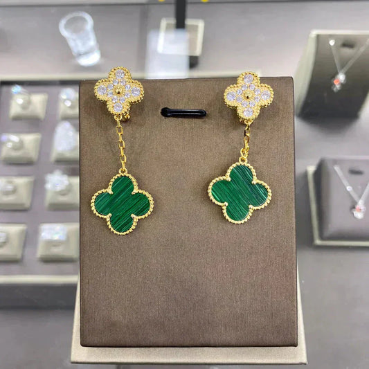 [Elite]CLOVER  2 MOTIFS  DIAMOND  EARRINGS (MULTIPLE CHOICESç´