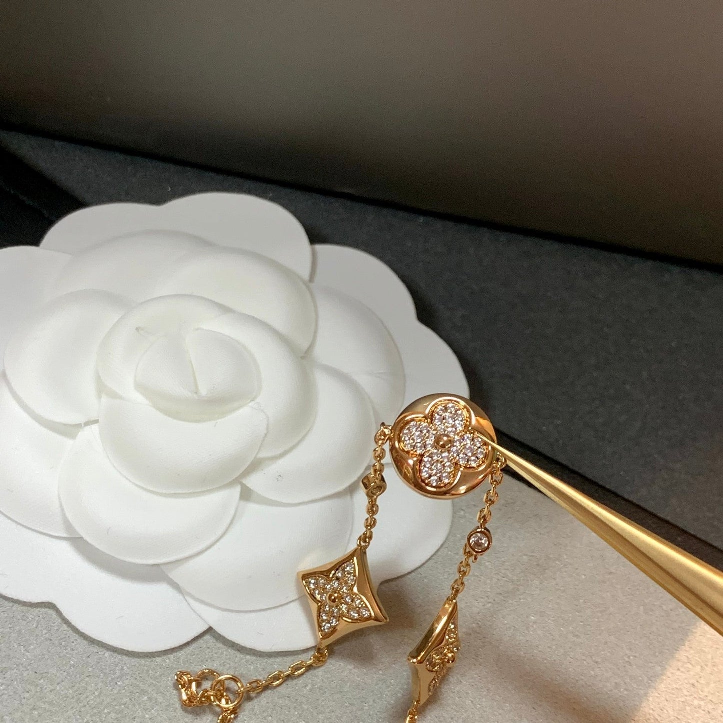 [Elite]STAR AND SUN 4 MOTIFS GOLD DIAMONDS BRACELET