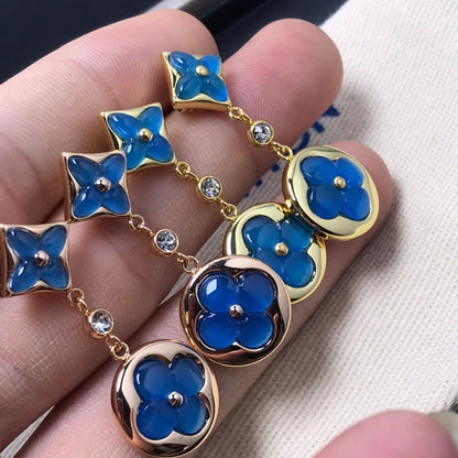 [Elite]STAR AND SUN AGATE DIAMOND EARRINGS