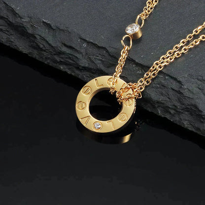 [Elite]LOVE NECKLACE 16MM 2 DIAMONDS