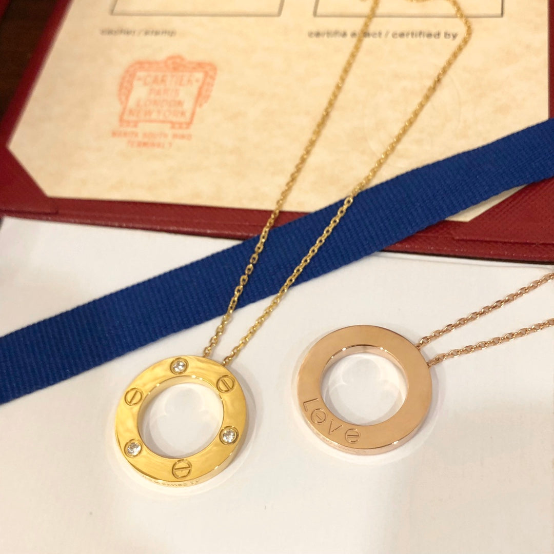 [Elite]LOVE NECKLACE 16MM 3 DIAMONDS
