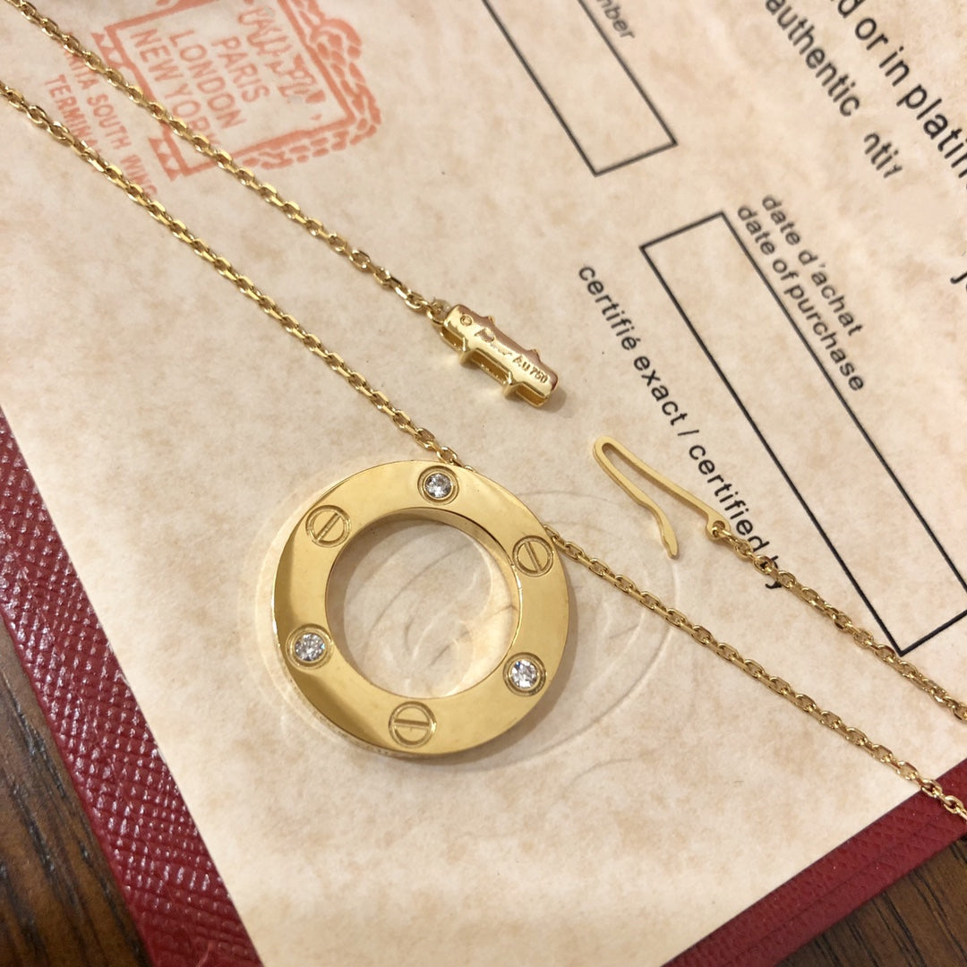 [Elite]LOVE NECKLACE 16MM 3 DIAMONDS