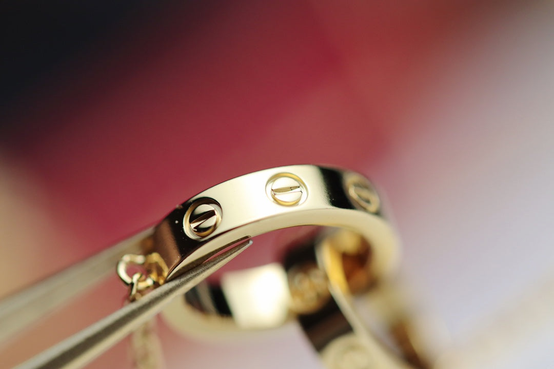[Elite]LOVE NECKLACE DOUBLE RING GOLD