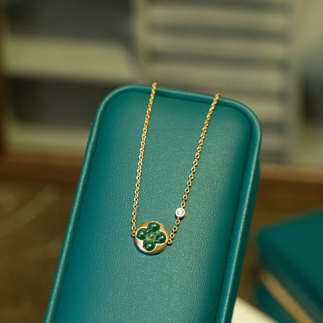 [Elite]SUN MALACHITE 1 DIAMOND PINK GOLD BRACELET