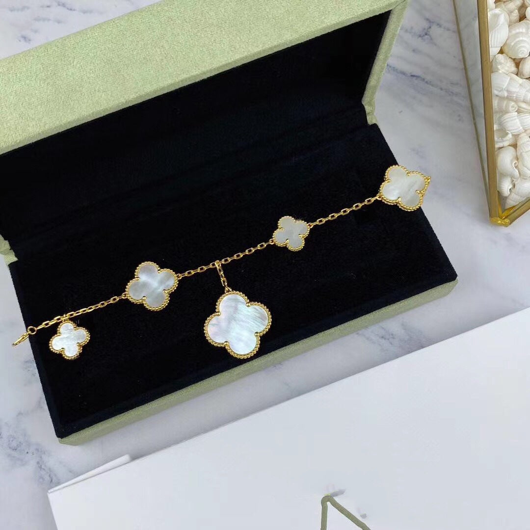 [Elite]MAGIC CLOVER MOP GOLD BRACELET 5 MOTIFS