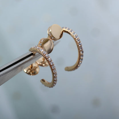 [Elite]JUSTE EARRINGS 12.75MM PINK GOLD DIAMOND
