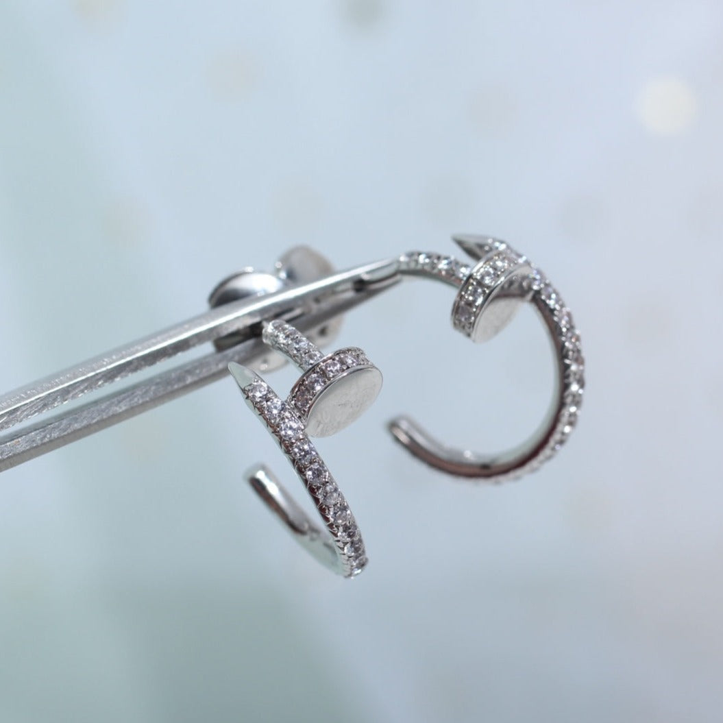[Elite]JUSTE EARRINGS 12.75MM SILVER DIAMOND