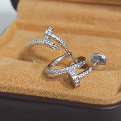 [Elite]JUSTE EARRINGS 12.75MM SILVER DIAMOND