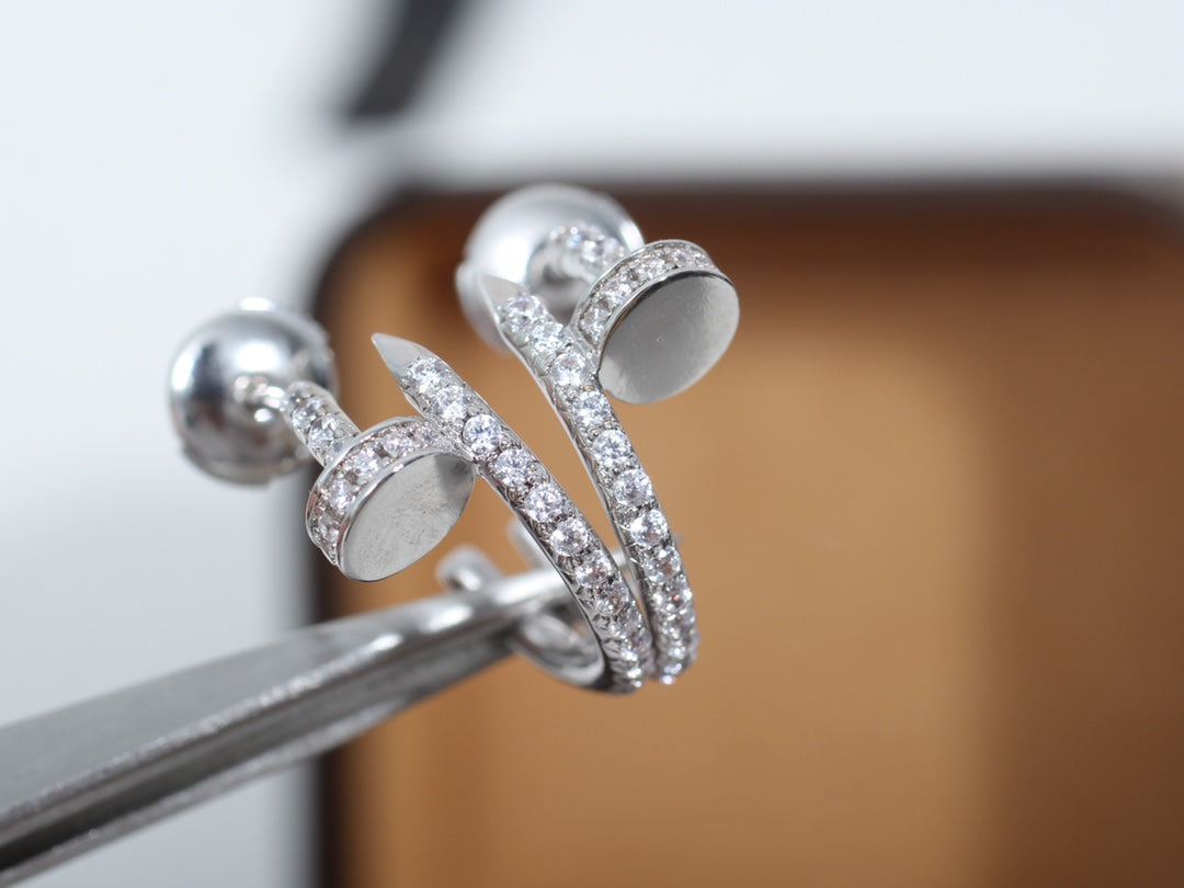 [Elite]JUSTE EARRINGS 12.75MM SILVER DIAMOND